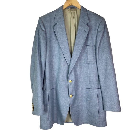 Flash Sale Lanvin Paris Vtg Lt Blue Sport Coat Blazer Jacket - Picture 3 of 15